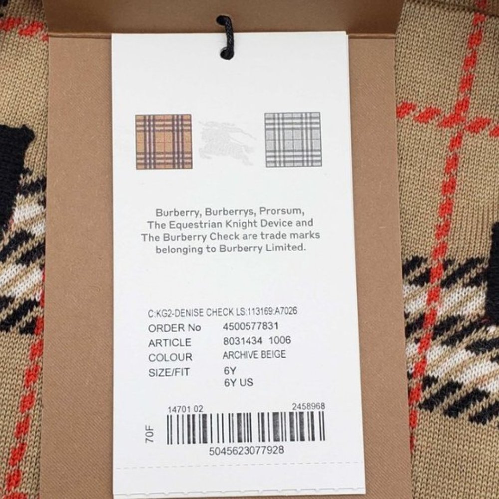 Burberry Vintage Check Jacquard Wool Dress Kids - Picture 14 of 15